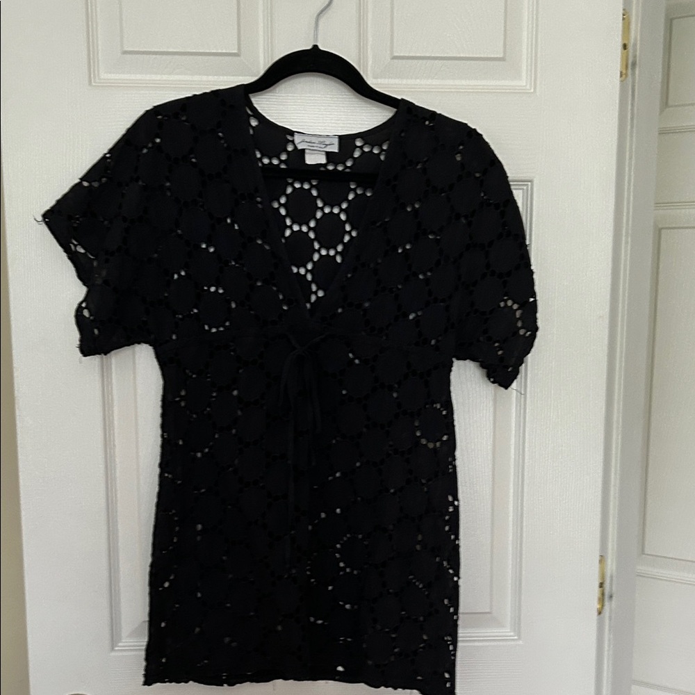 Jordan Taylor Black Crochet Swim Coverup